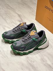 Okify Louis Vuitton Gray And Green Men Sneakers  - 2