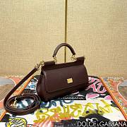 Okify Dolce & Gabbana Sicily Handbag In Dark Brown 11x18x6cm - 6