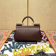 Okify Dolce & Gabbana Sicily Handbag In Dark Brown 11x18x6cm - 5