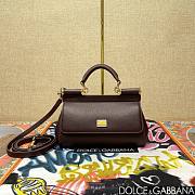 Okify Dolce & Gabbana Sicily Handbag In Dark Brown 11x18x6cm - 1