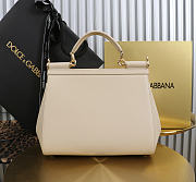 Okify Dolce & Gabbana Sicily Large Bag White Cream Calfskin 25x20x12cm - 5