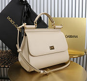 Okify Dolce & Gabbana Sicily Large Bag White Cream Calfskin 25x20x12cm - 3