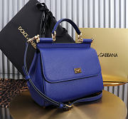 Okify Dolce & Gabbana Sicily Large Bag Dark Blue Calfskin 25x20x12cm - 6