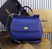 Okify Dolce & Gabbana Sicily Large Bag Dark Blue Calfskin 25x20x12cm - 1