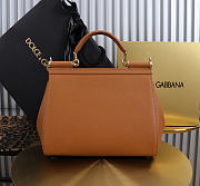 Okify Dolce & Gabbana Sicily Large Bag Brown Calfskin 25x20x12cm - 6