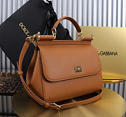 Okify Dolce & Gabbana Sicily Large Bag Brown Calfskin 25x20x12cm - 3