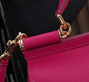 Okify Dolce & Gabbana Sicily Large Bag Pink Fuchsia Calfskin 25x20x12cm - 6