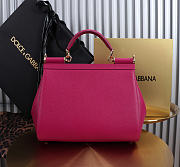 Okify Dolce & Gabbana Sicily Large Bag Pink Fuchsia Calfskin 25x20x12cm - 3