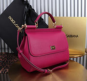 Okify Dolce & Gabbana Sicily Large Bag Pink Fuchsia Calfskin 25x20x12cm - 2