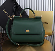 Okify Dolce & Gabbana Sicily Large Bag Dark Green Calfskin 25x20x12cm - 1