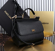 Okify Dolce & Gabbana Sicily Large Bag Black Calfskin 25x20x12cm - 4