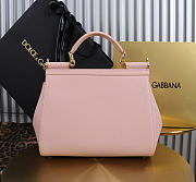 Okify Dolce & Gabbana Sicily Large Bag Pink Calfskin 25x20x12cm - 5