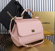 Okify Dolce & Gabbana Sicily Large Bag Pink Calfskin 25x20x12cm - 2