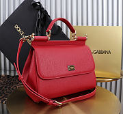 Okify Dolce & Gabbana Sicily Large Bag Red Calfskin 25x20x12cm - 2