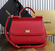 Okify Dolce & Gabbana Sicily Large Bag Red Calfskin 25x20x12cm - 1