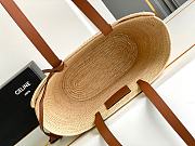 Okify Celine Large Panier Bag With Triomphe Braided Raffia 36x21.5x13cm - 6