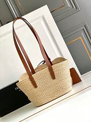 Okify Celine Large Panier Bag With Triomphe Braided Raffia 36x21.5x13cm - 3
