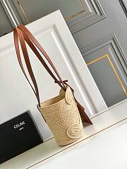 Okify Celine Large Panier Bag With Triomphe Braided Raffia 36x21.5x13cm - 2