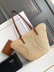 Okify Celine Super Large Panier Bag With Triomphe Braided Raffia 47x30.5x15cm - 1