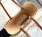 Okify Celine Super Large Panier Bag With Triomphe Braided Raffia 47x30.5x15cm - 5