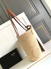 Okify Celine Super Large Panier Bag With Triomphe Braided Raffia 47x30.5x15cm - 4
