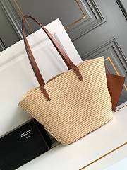 Okify Celine Super Large Panier Bag With Triomphe Braided Raffia 47x30.5x15cm - 2