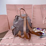 Okify MiuMiu Gray Large Backpack 5BZ042 29.5x25x12.5cm - 3