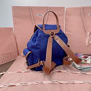 Okify MiuMiu Dark Blue Large Backpack 5BZ042 29.5x25x12.5cm - 6