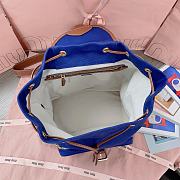 Okify MiuMiu Dark Blue Large Backpack 5BZ042 29.5x25x12.5cm - 4