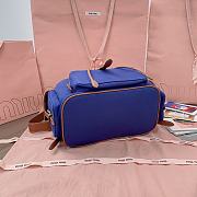 Okify MiuMiu Dark Blue Large Backpack 5BZ042 29.5x25x12.5cm - 5