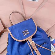 Okify MiuMiu Dark Blue Large Backpack 5BZ042 29.5x25x12.5cm - 2