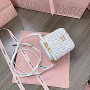 Okify MiuMiu Matelasse Vanity Bag White 10.5x9.5x7cm 5NR018 - 6