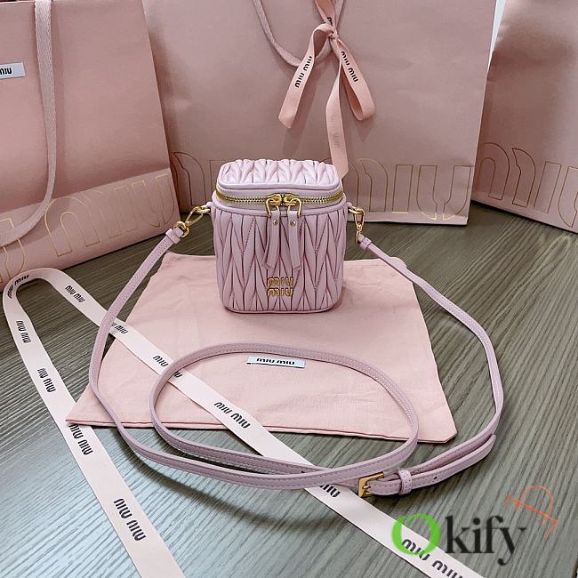 Okify MiuMiu Matelasse Vanity Bag Pink 10.5x9.5x7cm 5NR018 - 1