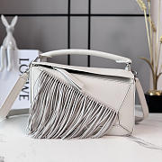 Okify Loewe Fringe Puzzle Bag White 24x16x10.5cm - 1