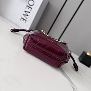 Okify Loewe Flamenco Mini Bag Burgundy Crinkle Leather 23x17x5.5cm - 6
