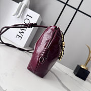Okify Loewe Flamenco Mini Bag Burgundy Crinkle Leather 23x17x5.5cm - 5