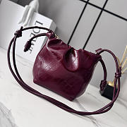 Okify Loewe Flamenco Mini Bag Burgundy Crinkle Leather 23x17x5.5cm - 4