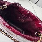 Okify Loewe Flamenco Mini Bag Burgundy Crinkle Leather 23x17x5.5cm - 2