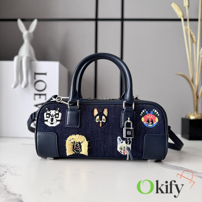 Okify Loewe Amazona 23 Cropped Denim Bag 23x10x11cm - 1