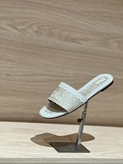 Okify Dior Beige Embroidered Women Slides  - 2