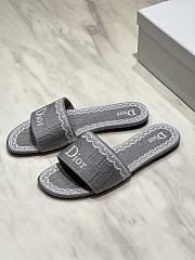 Okify Dior Gray Embroidered Women Slides  - 1