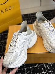 Okify Fendi 2026 White Mesh Sneakers Unisex 6cm - 6