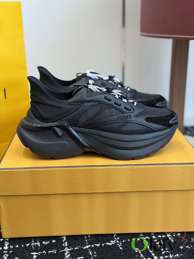 Okify Fendi 2026 Black Mesh Sneakers Unisex 6cm - 1