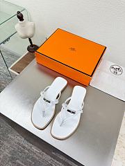 Okify Hermes White Flip Flop Women Slides - 1