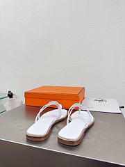 Okify Hermes White Flip Flop Women Slides - 3