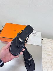 Okify Hermes Black Flip Flop Women Slides - 5