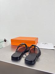 Okify Hermes Black Flip Flop Women Slides - 3