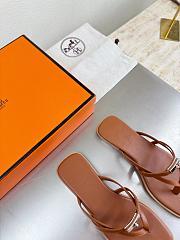 Okify Hermes Brown Flip Flop Women Slides - 5