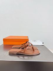 Okify Hermes Brown Flip Flop Women Slides - 3