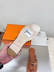 Okify Hermes Brown Flip Flop Women Slides - 6